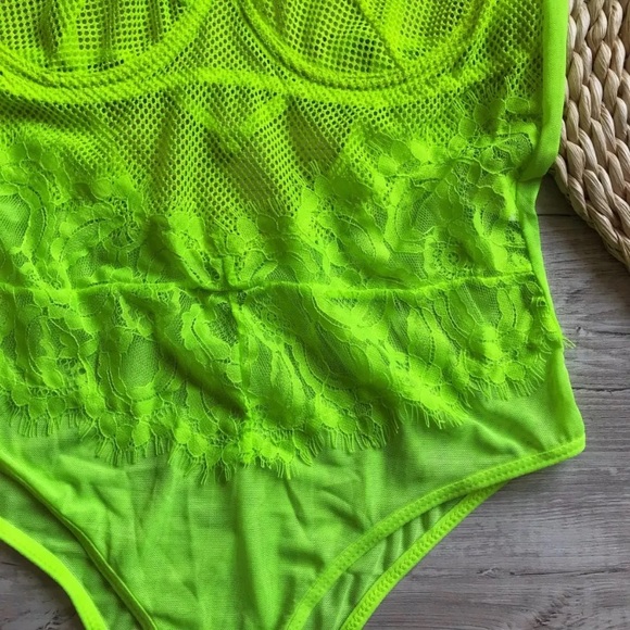 💚Neon Green Teddy💚 - Picture 5 of 8